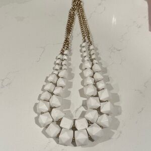 Chic White and Gold Statement Necklace